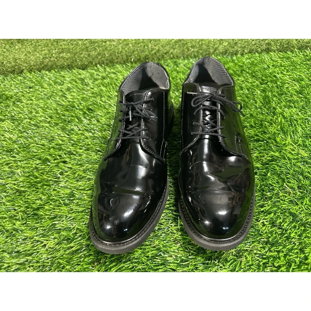 Bates Mens Black Leather Lace Up Round Toe Derby Dress Shoes 12.5 E 00941A
